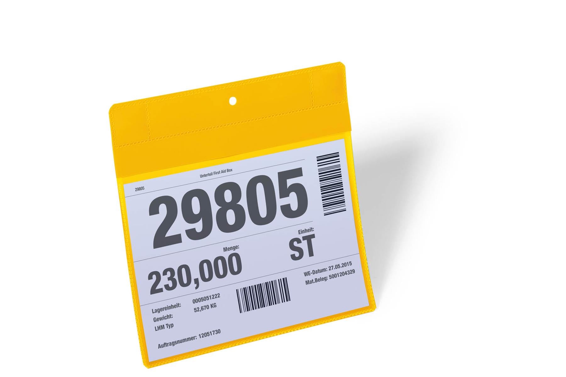 Durable Neodymium Magnetic Ticket Holder Document Pockets | 10 Pack | A5 Landscape Yellow
