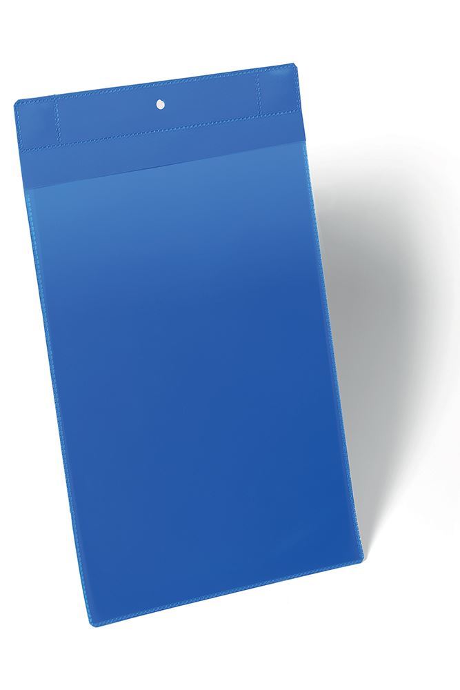 Durable Neodymium Magnetic Ticket Holder Document Pockets | 10 Pack | A4 Portrait Blue