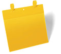 Durable Strap Ticket Holder Pouch Document Pockets Landscape | 50 Pack | A4 Yellow
