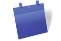 Durable Strap Ticket Holder Pouch Document Pockets Landscape | 50 Pack | A4 Blue