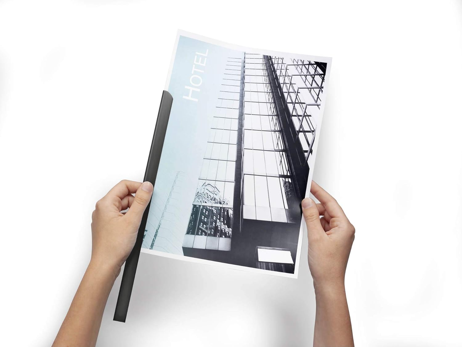 Durable SPINE BAR 30 Sheet Binding Bar for Unpunched Docs | 50 Pack | A4 Black