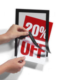 Durable DURAFRAME Self-Adhesive Magnetic Sign Picture Document Holder Frame | A5 Black
