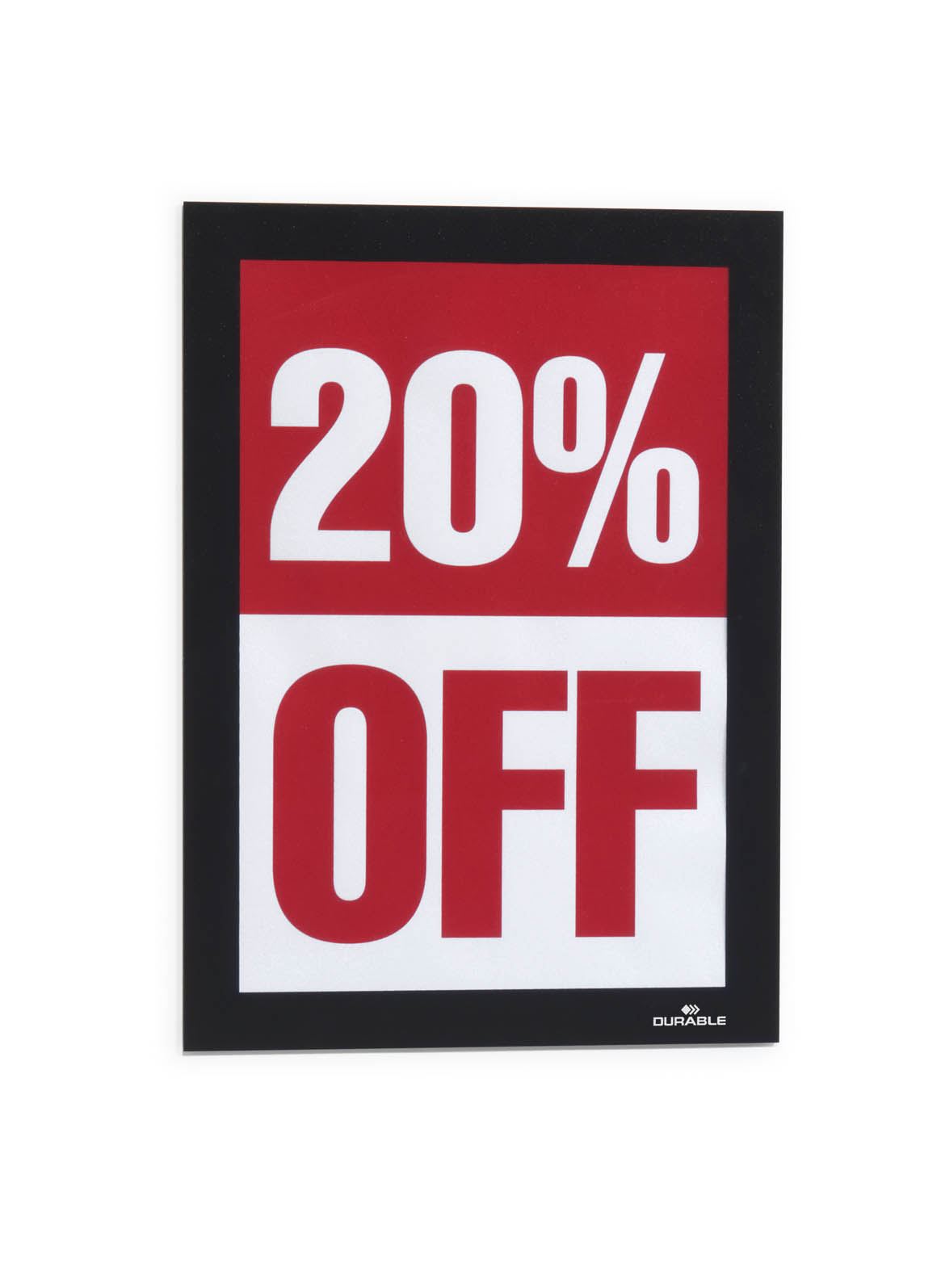 Durable DURAFRAME Self-Adhesive Magnetic Sign Picture Document Holder Frame | A5 Black