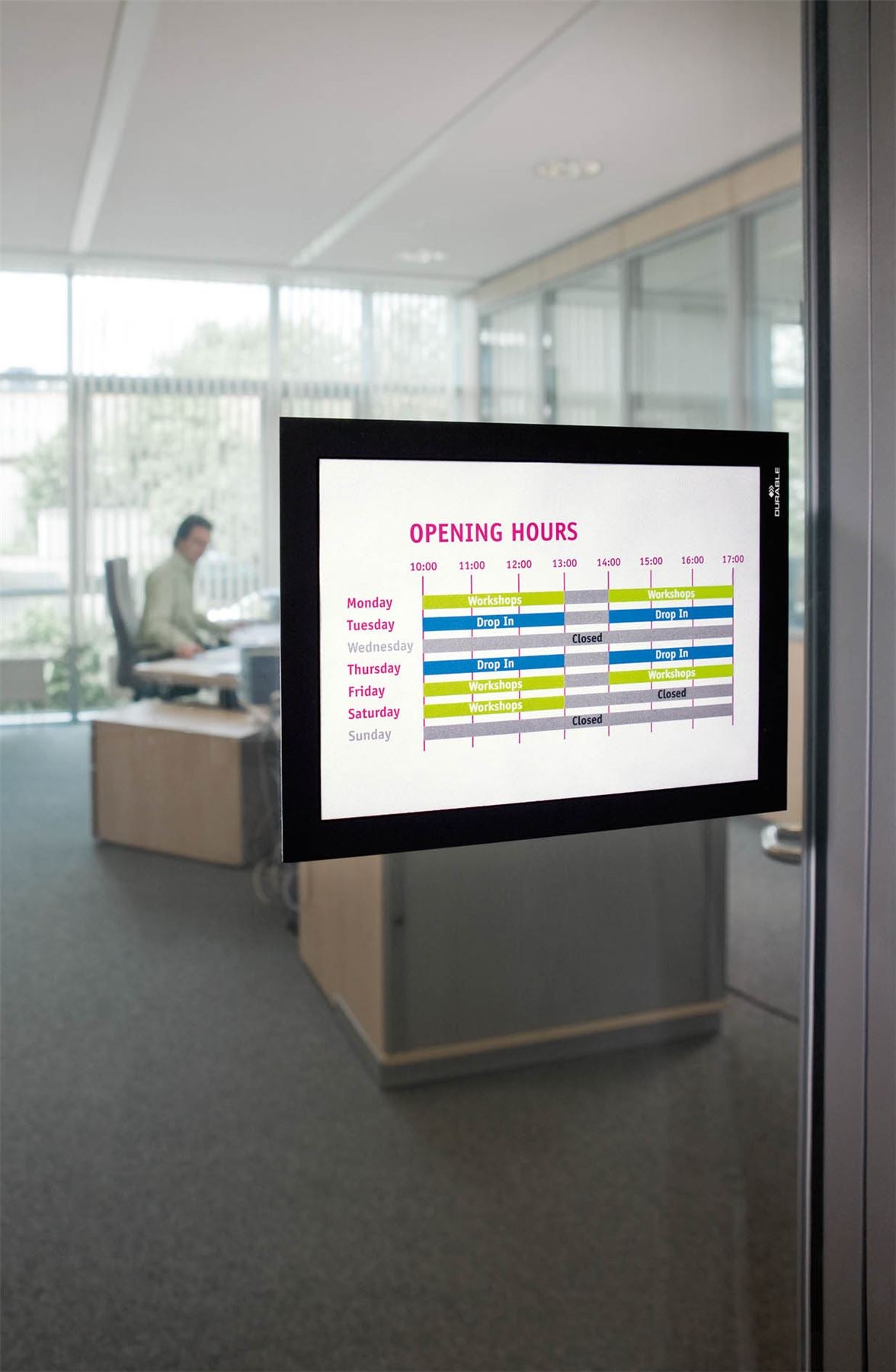 Durable DURAFRAME Self-Adhesive Magnetic Sign Picture Document Holder Frame | A5 Black