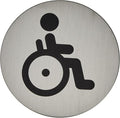 Durable Stainless Steel Disabled Toilet Door Sign | Wheelchair Symbol | 83mm Self-Adhesive