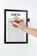 Durable DURAFRAME Note Write-Through Document Frame Magnetic Cover + Pen Holder | A4 Black | For Log Sheet, Check List, Cleaning Rota