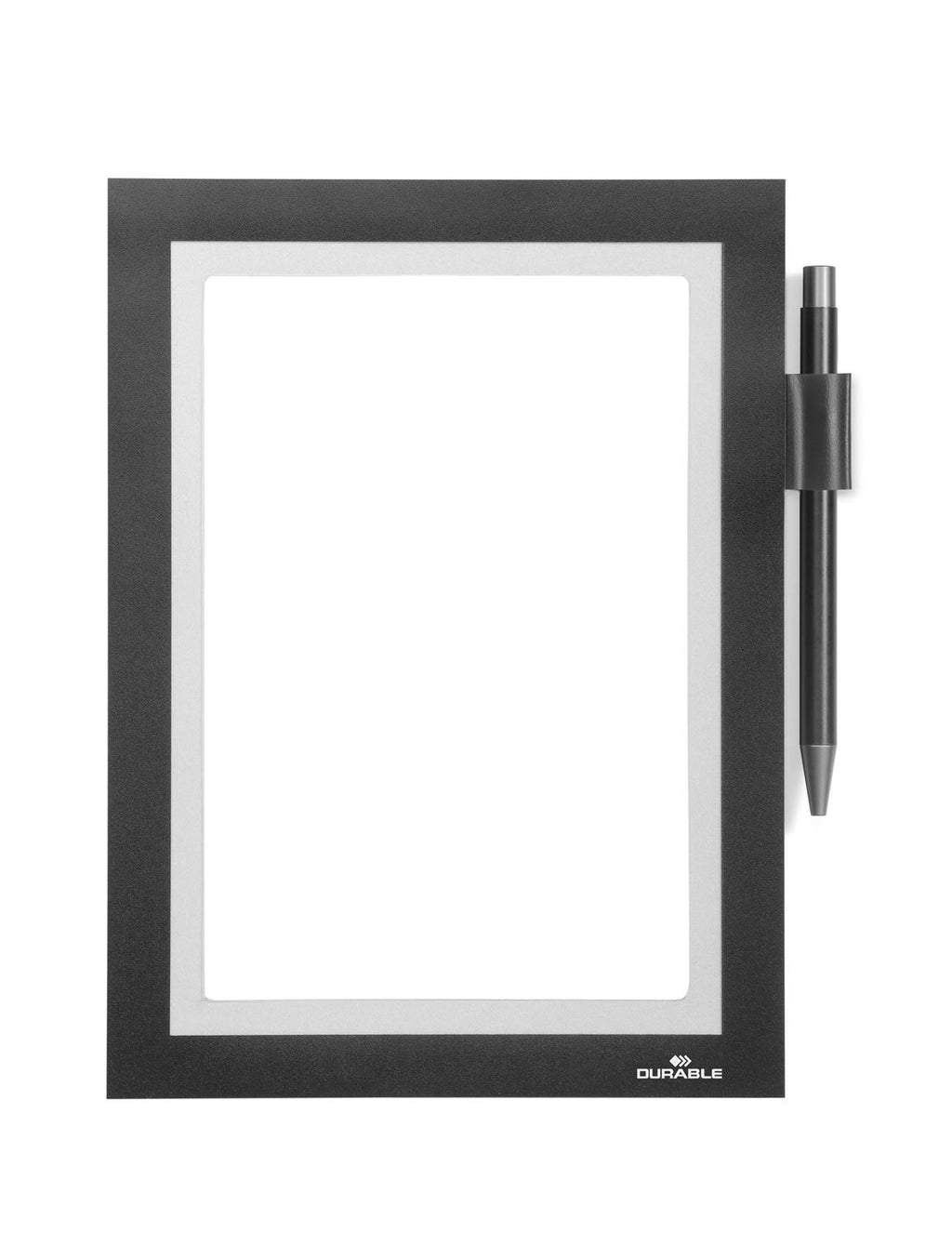 Durable DURAFRAME Note Write-Through Document Frame Magnetic Cover + Pen Holder | A5 Black | For Log Sheet, Check List, Cleaning Rota