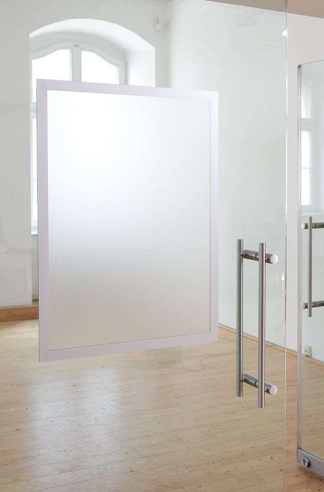 Durable DURAFRAME Self-Adhesive Wall Poster Window Sign Holder Frame UV | Magnetic Cover | A1 Silver