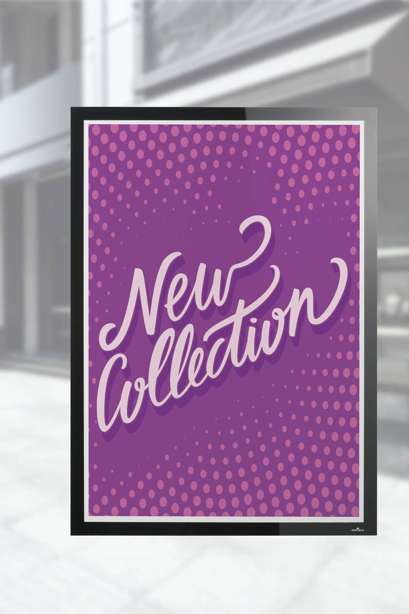 Durable DURAFRAME SUN Static Cling Window Poster Frame A2 | Magnetic Sign Holder | Silver