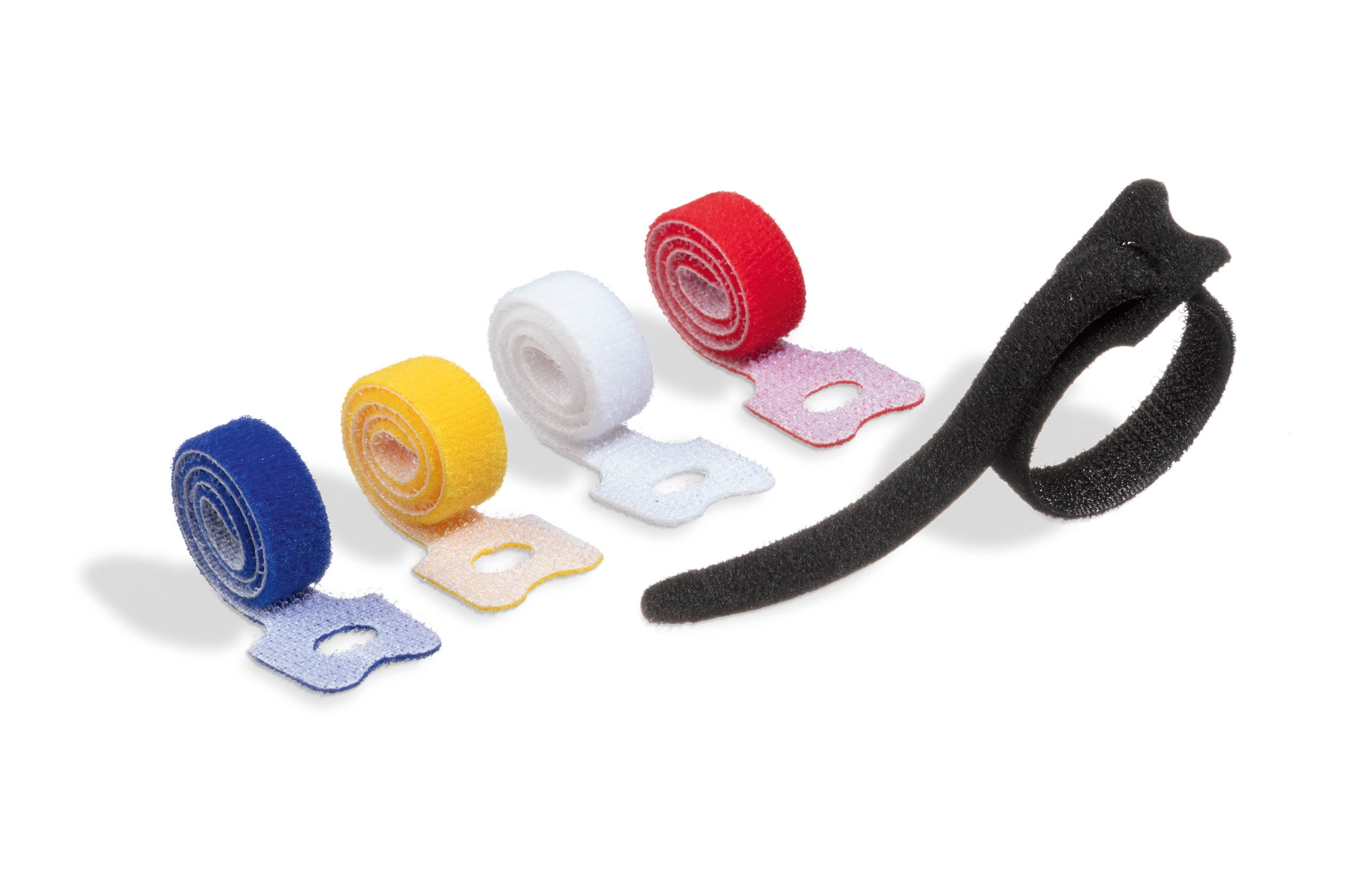 Durable Grip Tie Self-Grip Cable Ties | Reusable Hook and Loop Wire Organiser Straps | 5 Pack | Assorted Colours