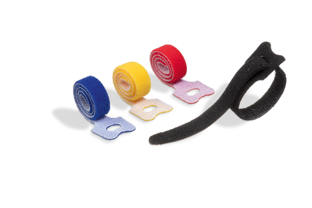 Durable Grip Tie Self-Grip Cable Ties | Reusable Hook and Loop Wire Organiser Straps | 5 Pack | Assorted Colours