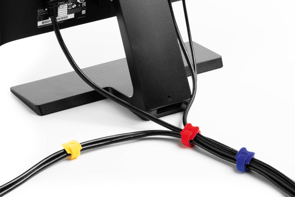 Durable Grip Tie Self-Grip Cable Ties | Reusable Hook and Loop Wire Organiser Straps | 5 Pack | Assorted Colours
