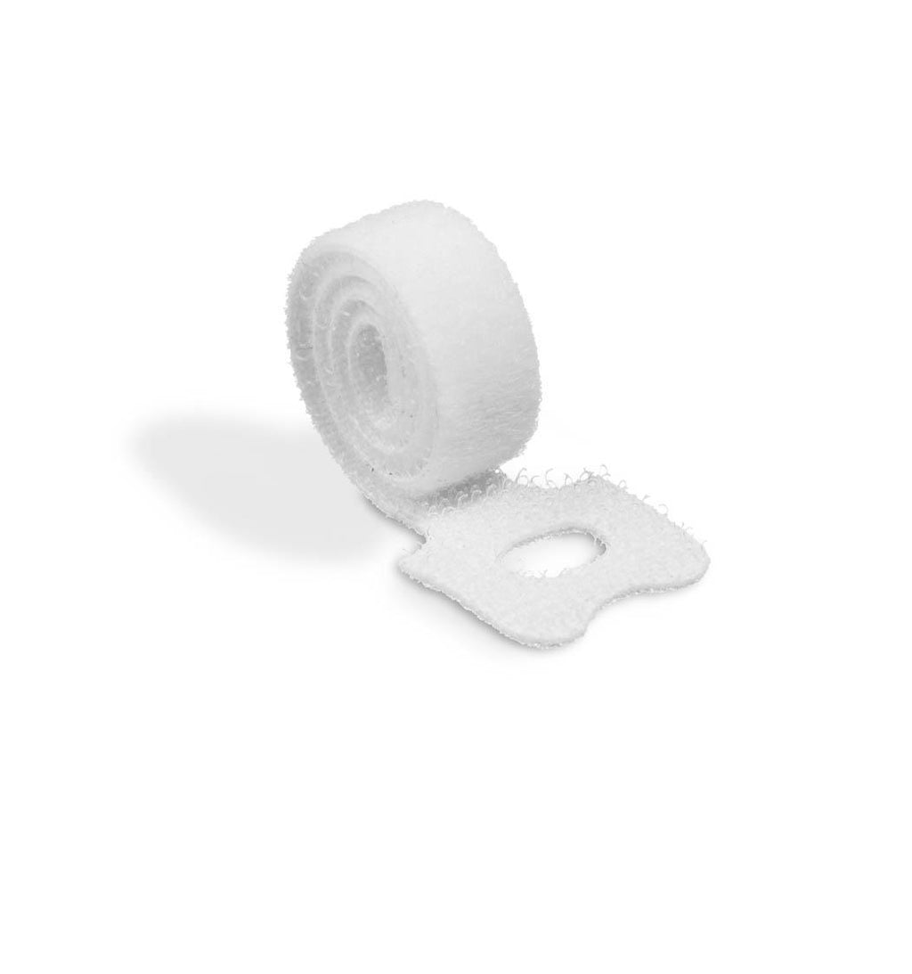 Durable Grip Tie Self-Grip Cable Ties | Reusable Hook and Loop Wire Organiser Straps | 5 Pack | White
