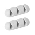 Durable Cable Clips Holder For 3 Wires | Pack of 2 | Grey 3M Self-Adhesive USB Charger Management Sticky Tidy for 3 Cables