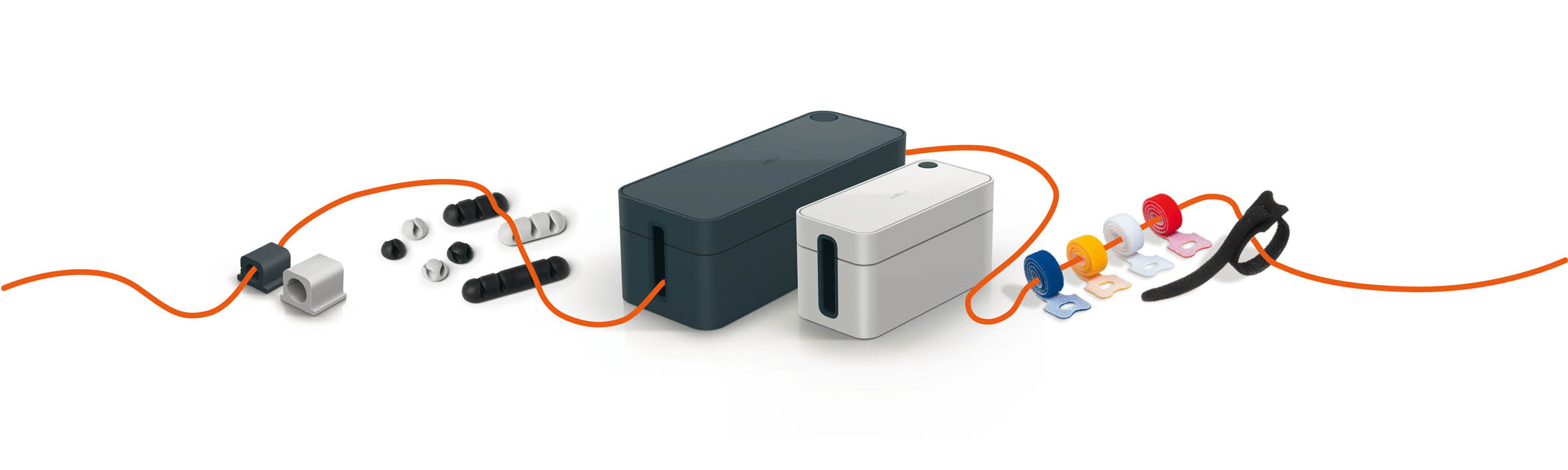Durable Cable Clips Holder For 2 Wires | Pack of 6 | Grey 3M Self-Adhesive USB Charger Management Sticky Tidy for 2 Cables