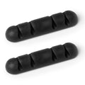 Durable Cable Clips Holder For 4 Wires | Pack of 2 | Black 3M Self-Adhesive USB Charger Management Sticky Tidy for 4 Cables
