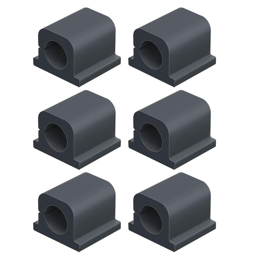 Durable PRO Cable Clips Holder For 1 Large Power Wire | Pack of 6 | Black 3M Self-Adhesive Charger Cord Management Sticky Tidy for 1 Cable
