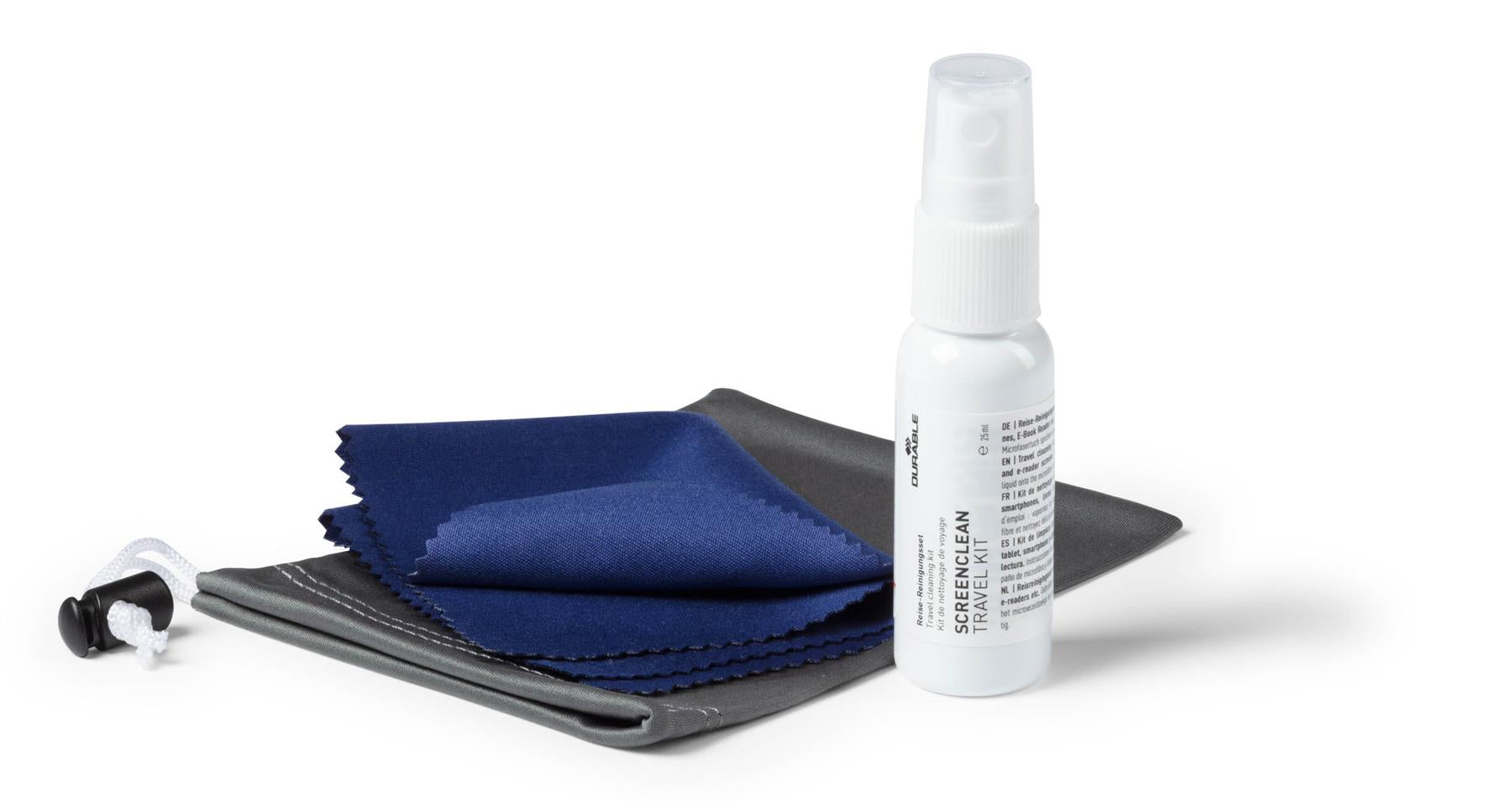 Durable SCREENCLEAN Streak-Free Spray and Microfiber Cloth Travel Kit | Perfect for Camera Lens, Mobile Phone, Tablet Screens, Laptop Screens | Easy Portable Kit + Compact Travel Pouch Included