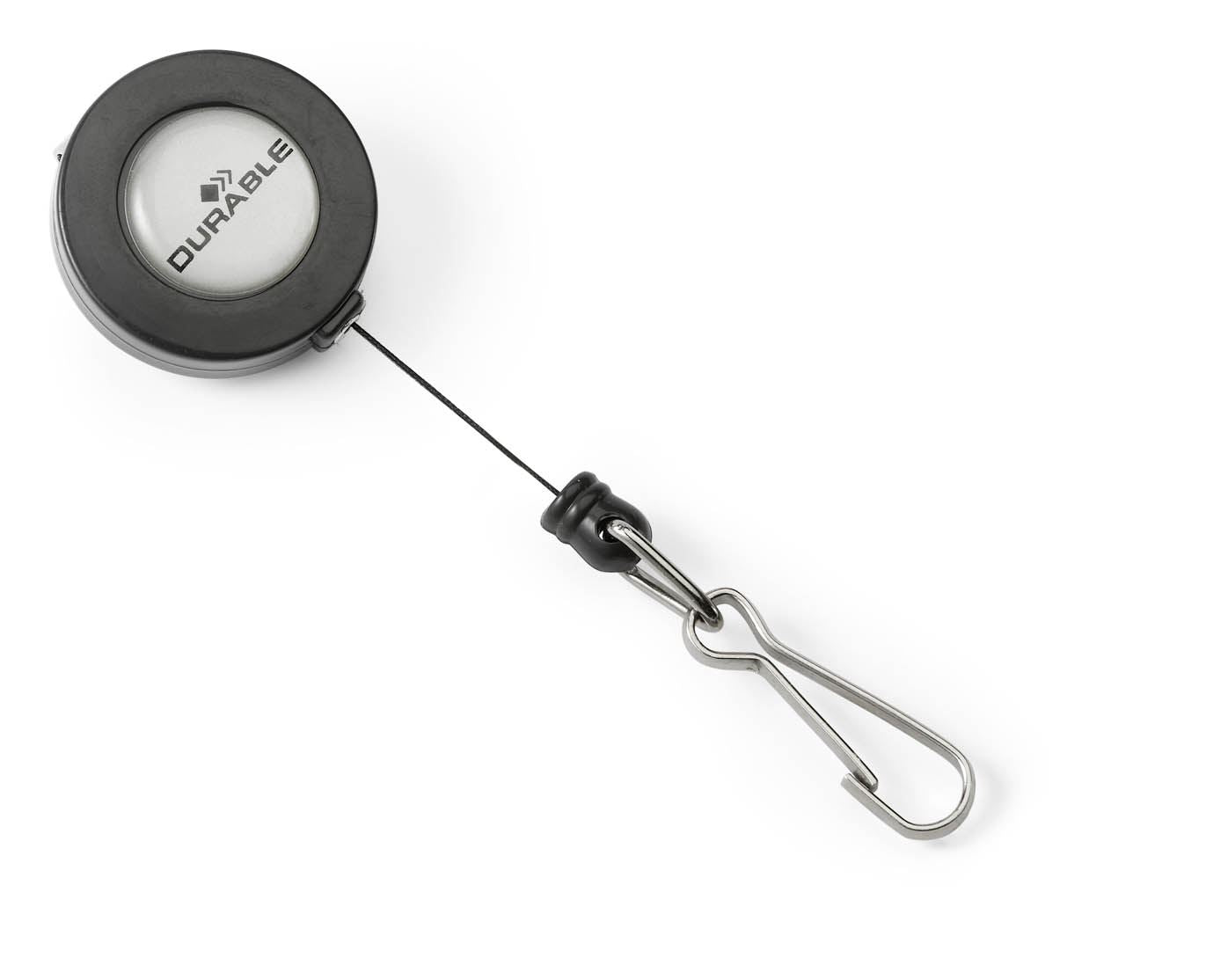 Durable Retractable Badge Reel with Hook 80 cm | ID Card, Pass & Key Holder Clip | 3 Pack Black